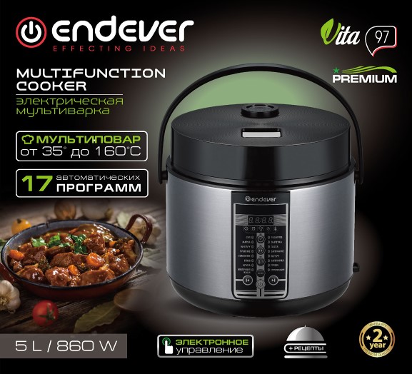 Встречайте нашу новую модель мультиварки Endever Vita-97!