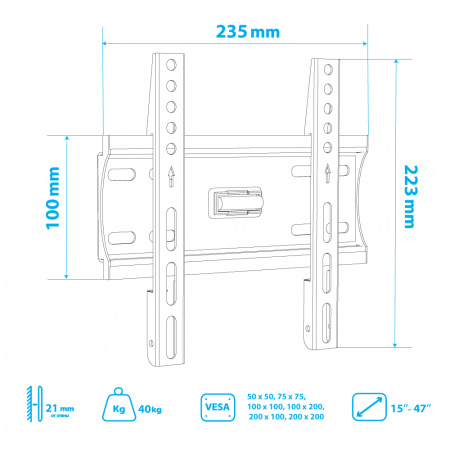 Настенный кронштейн для LED/LCD телевизоров ARM MEDIA PLASMA-5 BLACK 